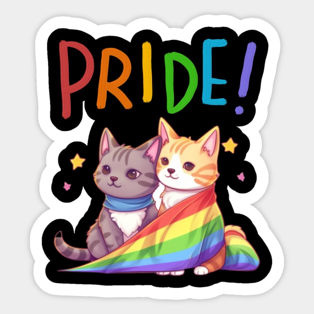 cat lgbt flag gay pride month transgender rainbow lesbian Sticker by IYearDesign